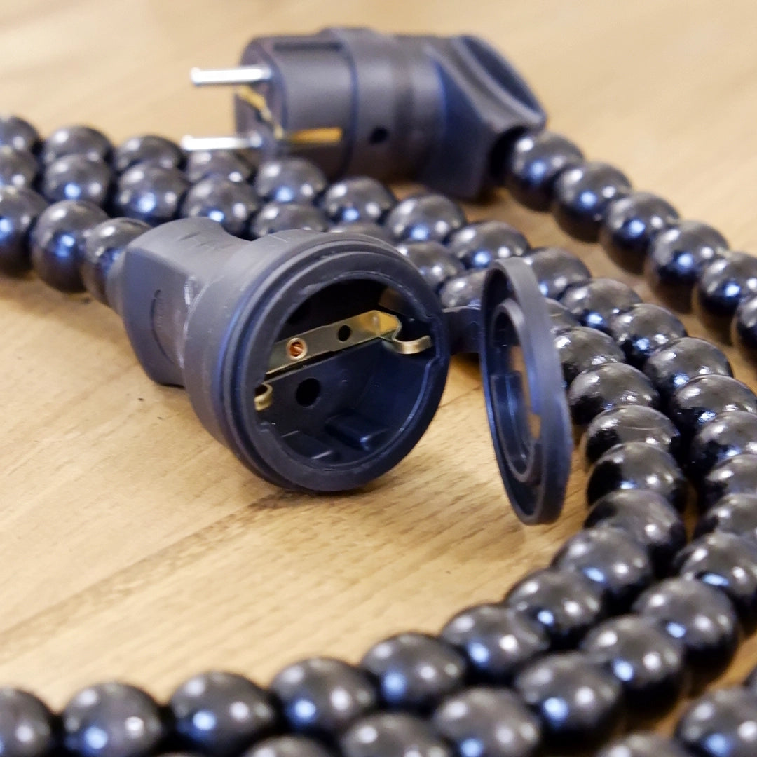 Ahşap Boncuklu Bohem Tasarım Uzatma Kablosu (Tekli Priz)